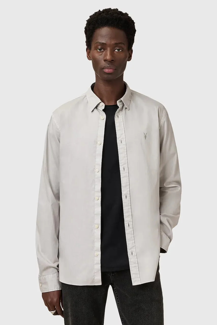 AllSaints Памучна риза HAWTHORNE LS SHIRT