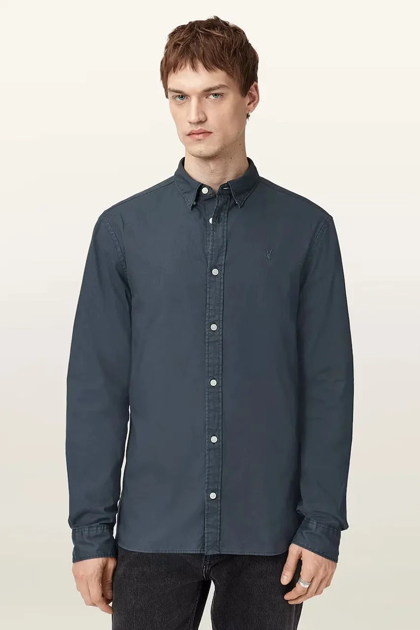 AllSaints Памучна риза HAWTHORNE LS SHIRT