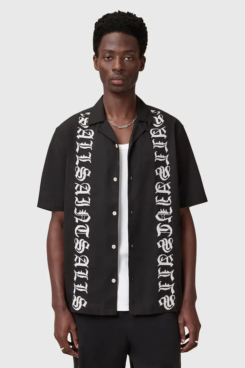 AllSaints Памучна риза SCRIPTURE