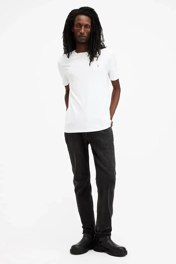 AllSaints Памучна тениска BRACE (3 броя) с изчистен дизайн M031JB