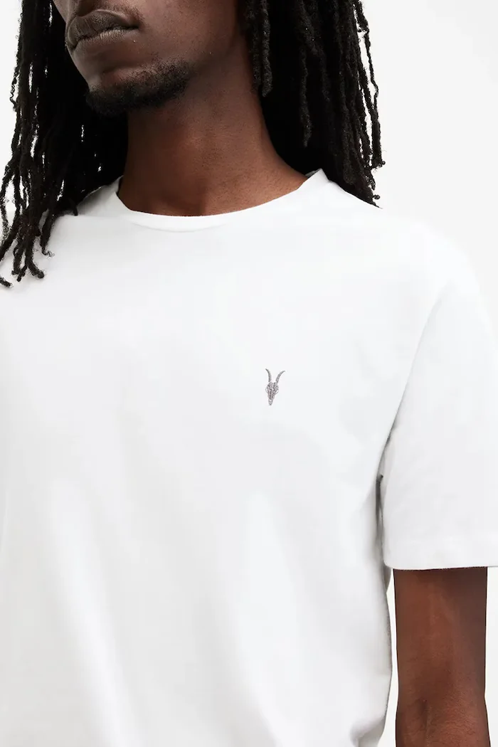 AllSaints Памучна тениска BRACE (3 броя) с изчистен дизайн M031JB