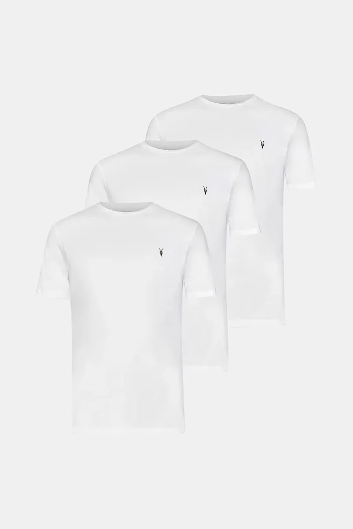 AllSaints Памучна тениска BRACE (3 броя) с изчистен дизайн M031JB