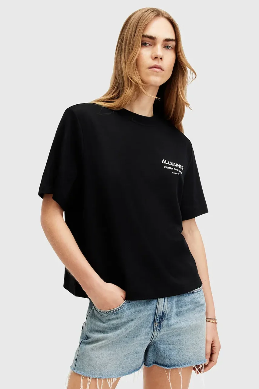AllSaints Памучна тениска OMNIUM LISA