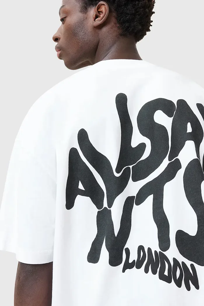 AllSaints Памучна тениска ORLANDO в зелено с принт M066PC