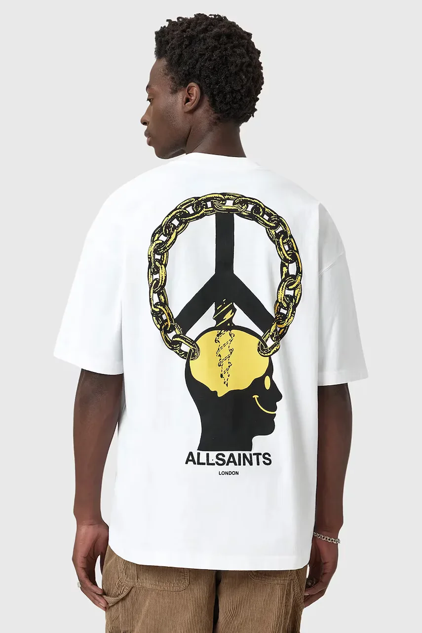 AllSaints Памучна тениска SCREWED