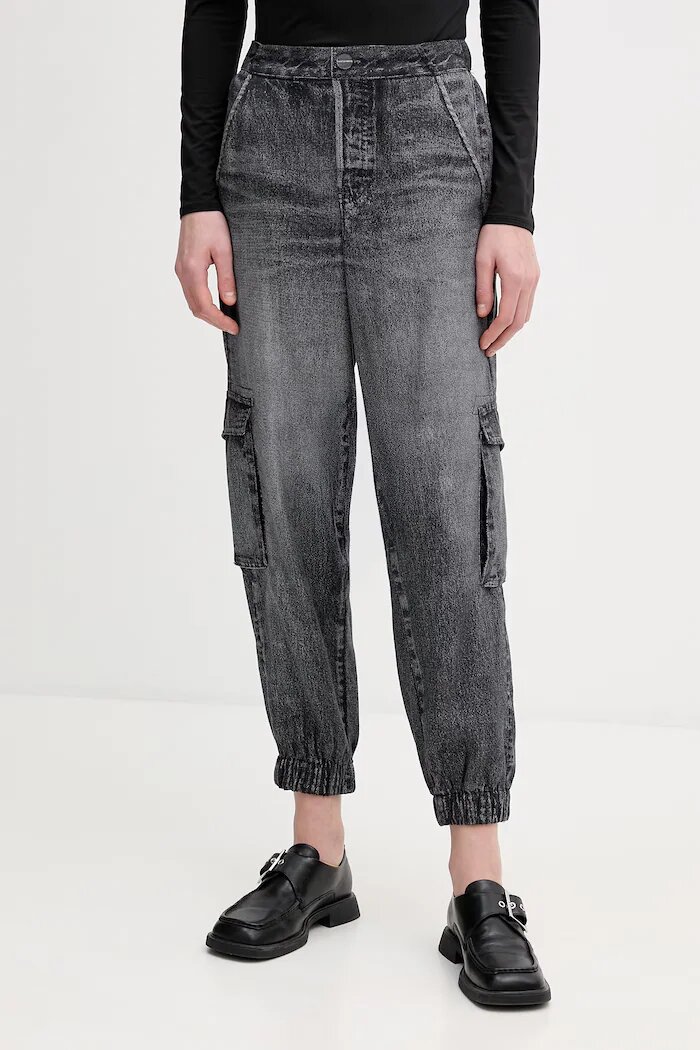 AllSaints Панталон SELMA в черно с висока талия W020TE