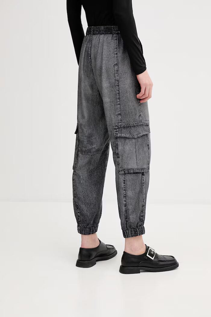 AllSaints Панталон SELMA в черно с висока талия W020TE