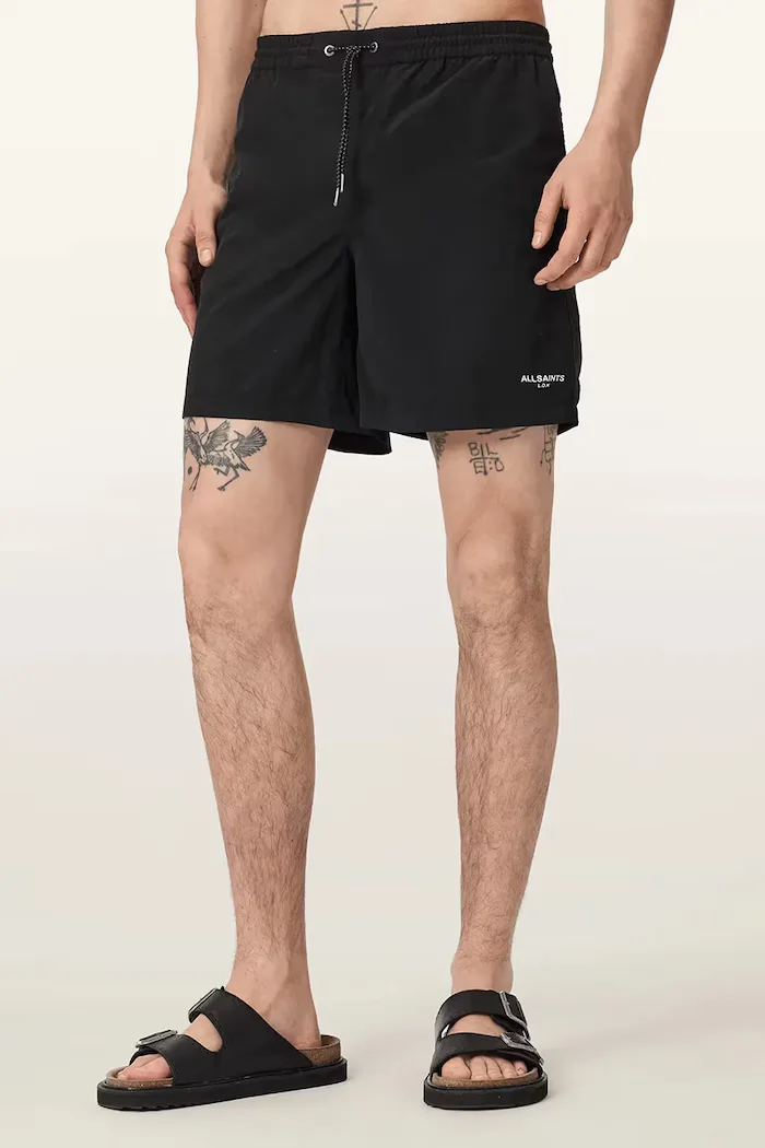 AllSaints плувни шорти мъжки MIKRO черни M011WE