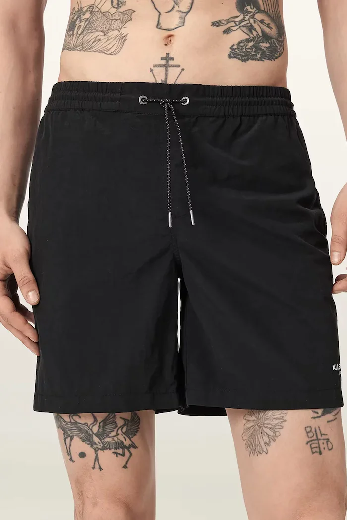 AllSaints плувни шорти мъжки MIKRO черни M011WE