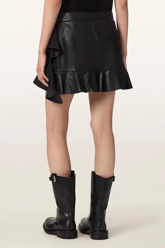 AllSaints пола от кожа LUANA LEA черна W018RF