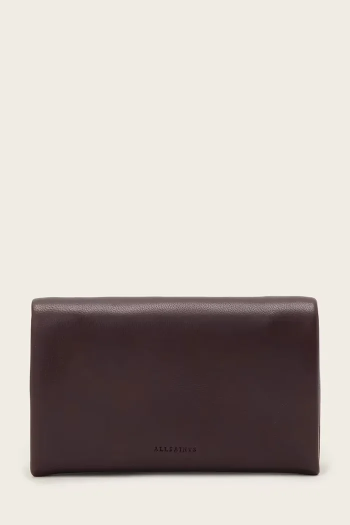 AllSaints портфейл дамски от кожа HARLUNA бордо W205XD