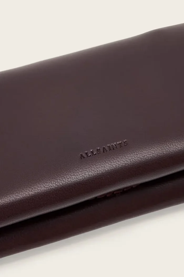 AllSaints портфейл дамски от кожа HARLUNA бордо W205XD