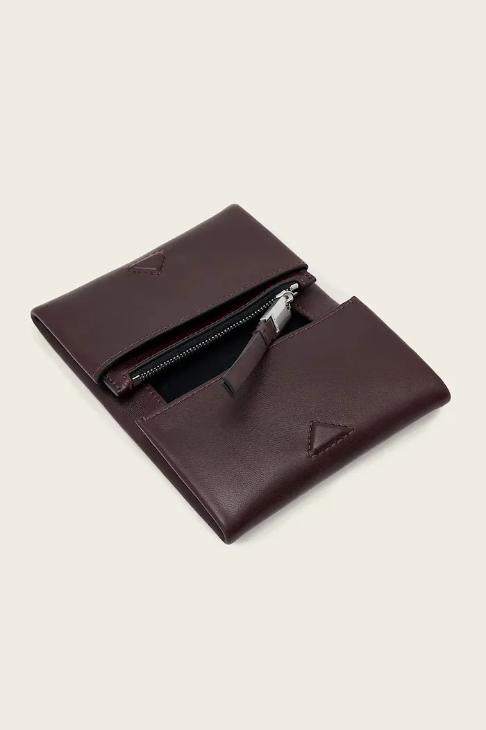 AllSaints портфейл дамски от кожа HARLUNA бордо W205XD