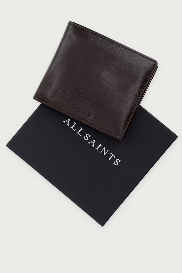 AllSaints портфейл мъжки от кожа DELPH кафяв M097XF