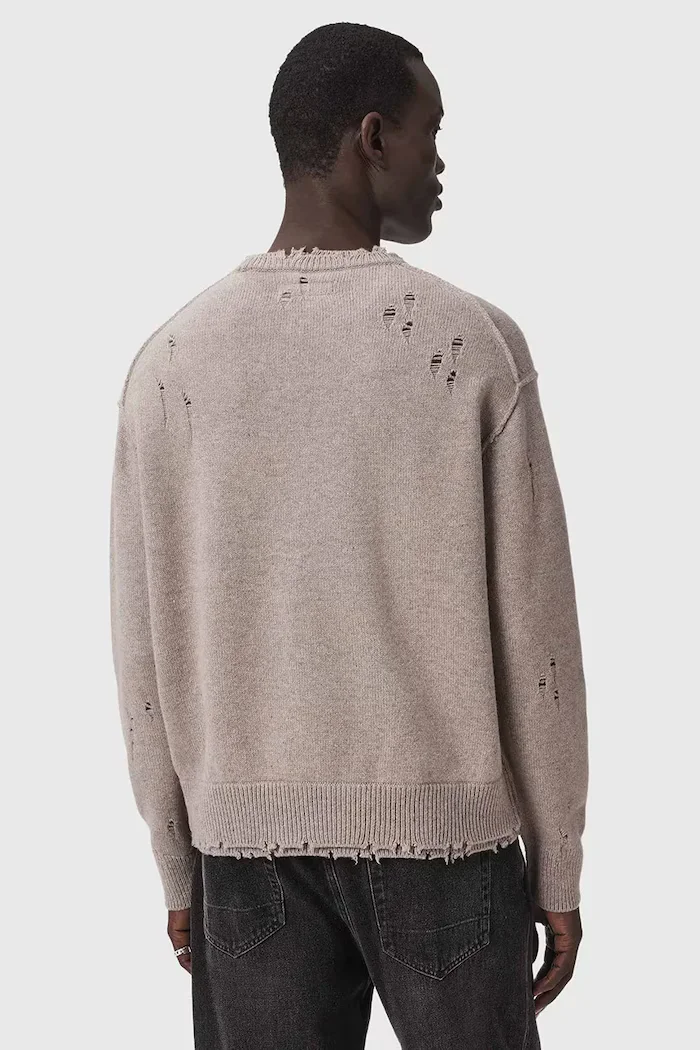 AllSaints пуловер мъжки с вълна WOLF бежов M017KF