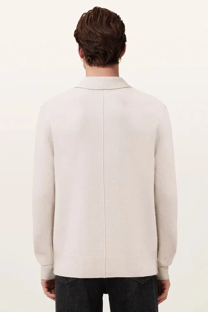 AllSaints пуловер мъжки с вискоза STATTEN бежов M038KA