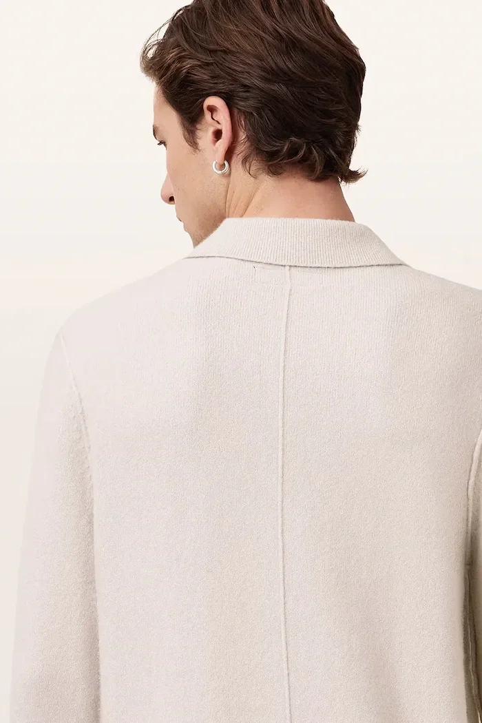 AllSaints пуловер мъжки с вискоза STATTEN бежов M038KA