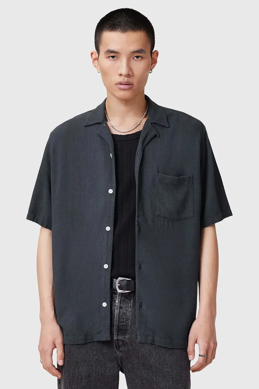 AllSaints Риза с лен CUDI