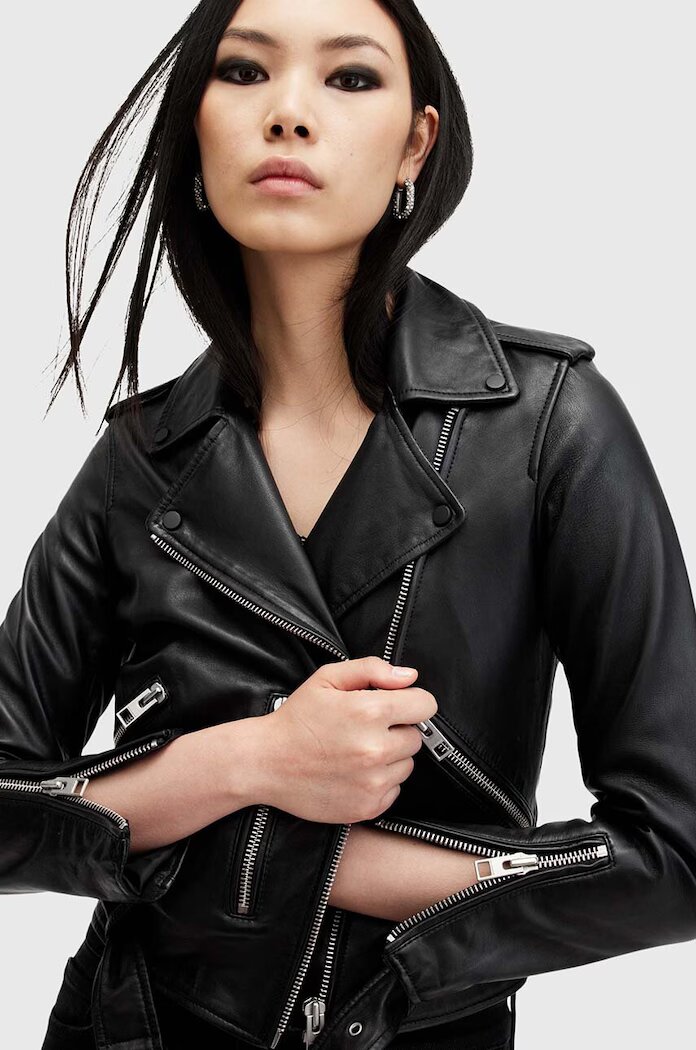 AllSaints рокерско яке дамско от кожа BALFERN BIKER черно W084LB