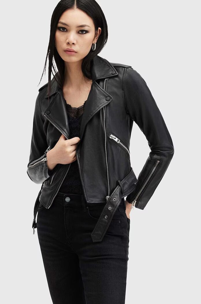 AllSaints рокерско яке дамско от кожа BALFERN BIKER черно W084LB