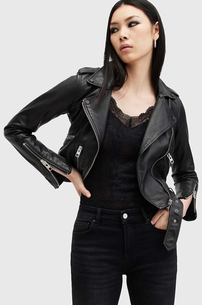 AllSaints рокерско яке дамско от кожа BALFERN BIKER черно W084LB