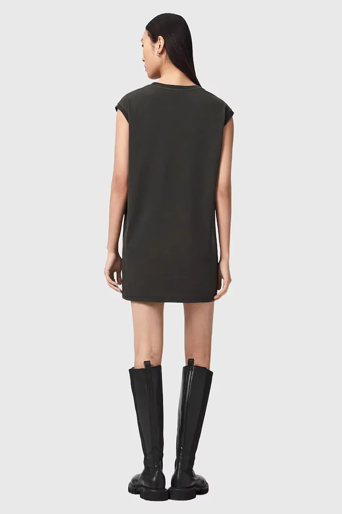 AllSaints рокля от памук WILD сива W196DE