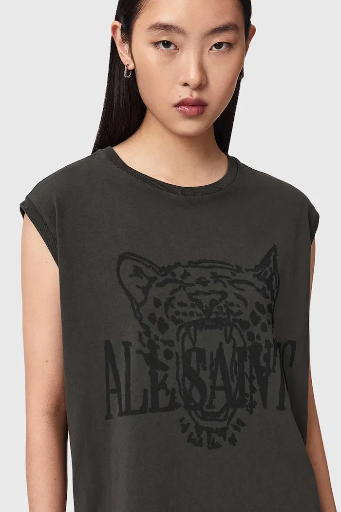 AllSaints рокля от памук WILD сива W196DE