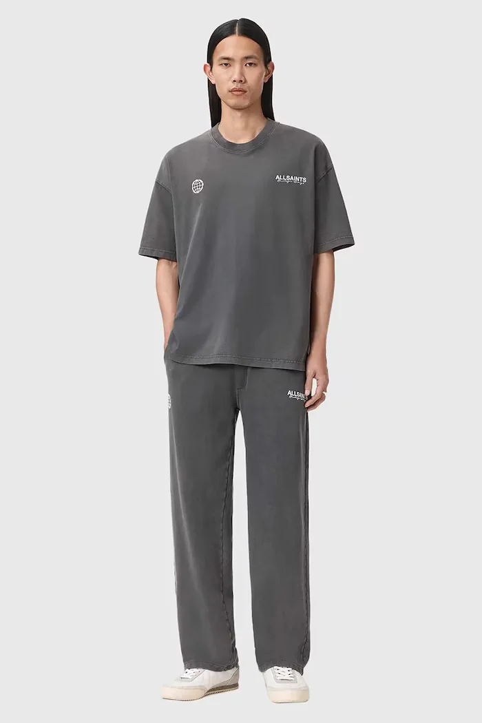 AllSaints спортен панталон мъжки памучен EMBLEM сив M022TE