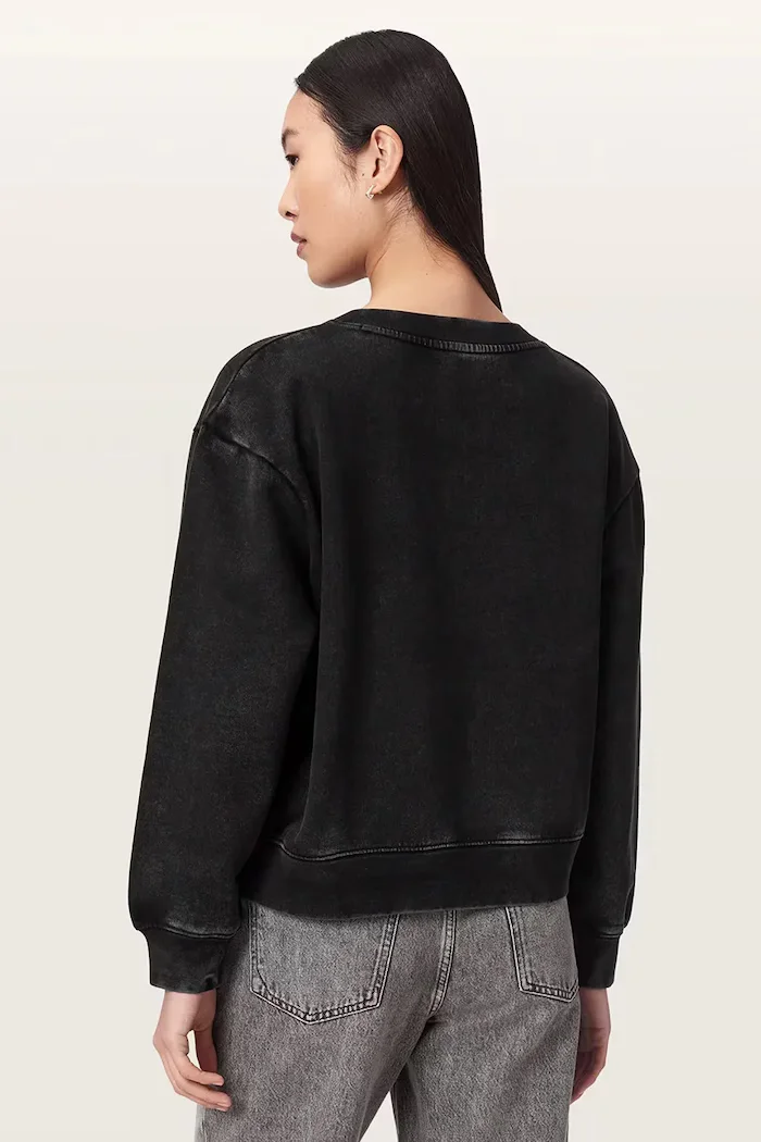 AllSaints суичър дамски от памук CHAINS PIPPA черен W040JF