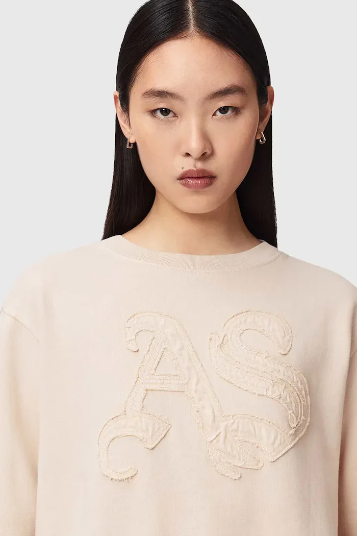 AllSaints суичър дамски от памук INSIGNIA бежов W198JE