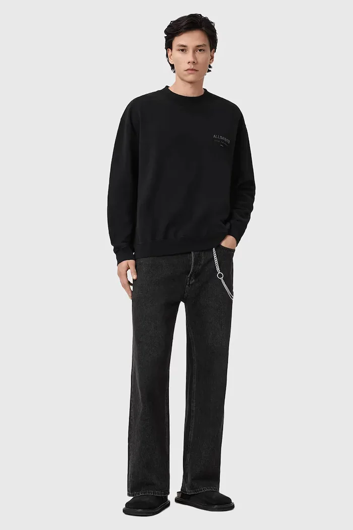 AllSaints суичър мъжки от памук XANDER черен M001NE