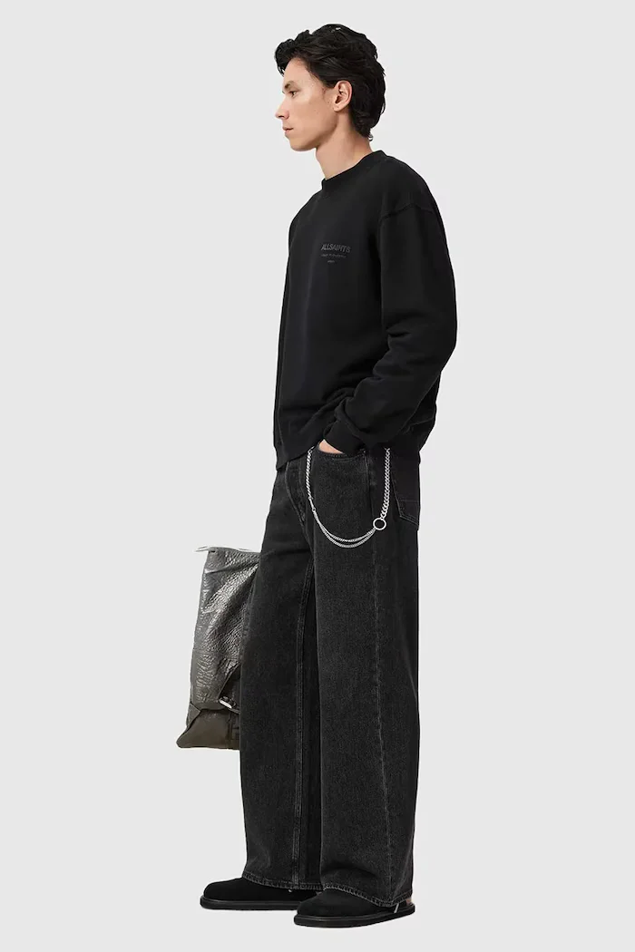 AllSaints суичър мъжки от памук XANDER черен M001NE