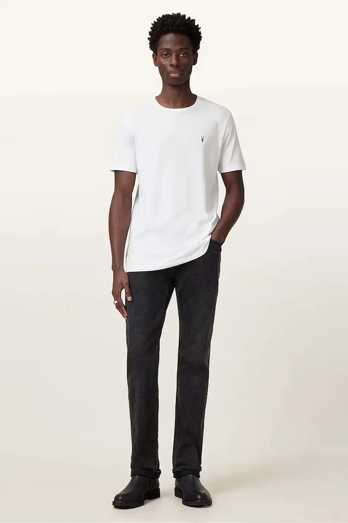 AllSaints тениска basic мъжка от памук бяла M030JB