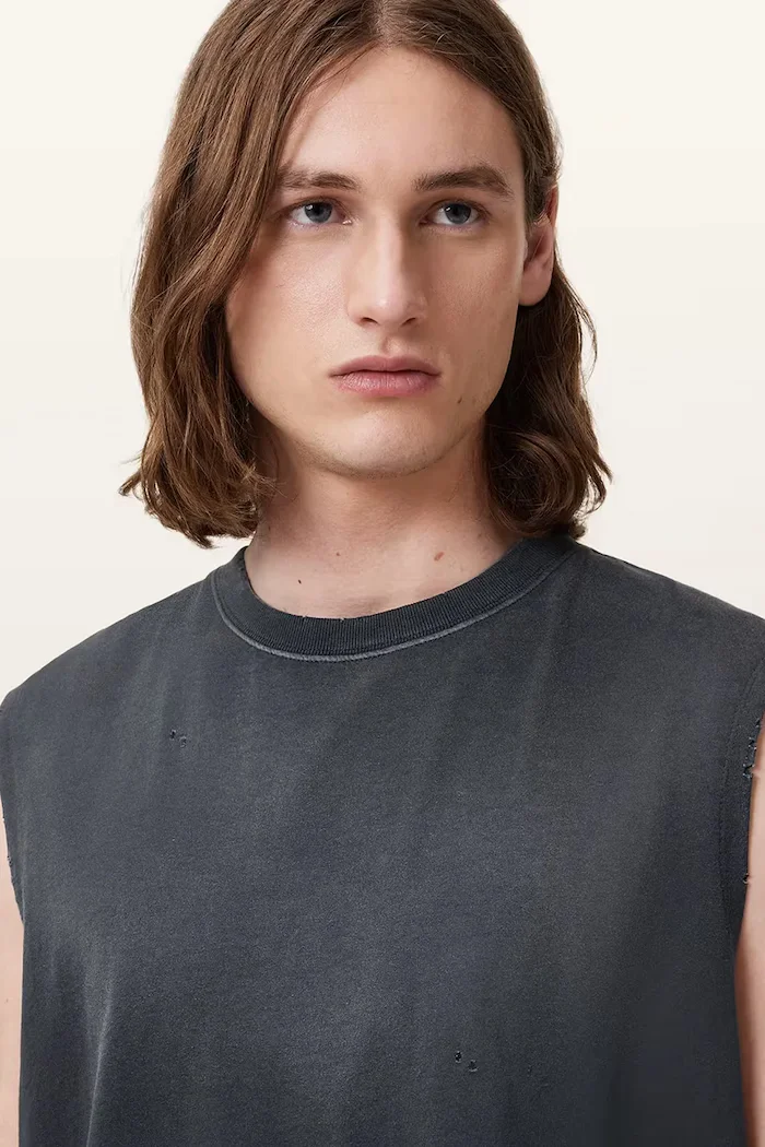 AllSaints Тениска без ръкави JONAH в сиво M022JC