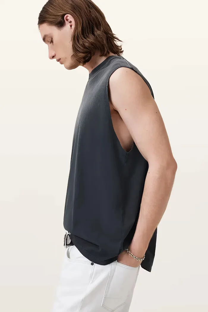 AllSaints Тениска без ръкави JONAH в сиво M022JC