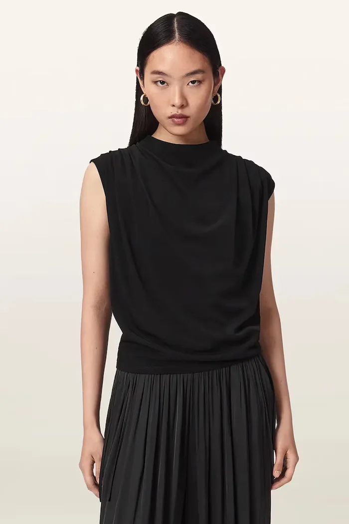 AllSaints тениска дамска EMERSON TOP черна W214JF