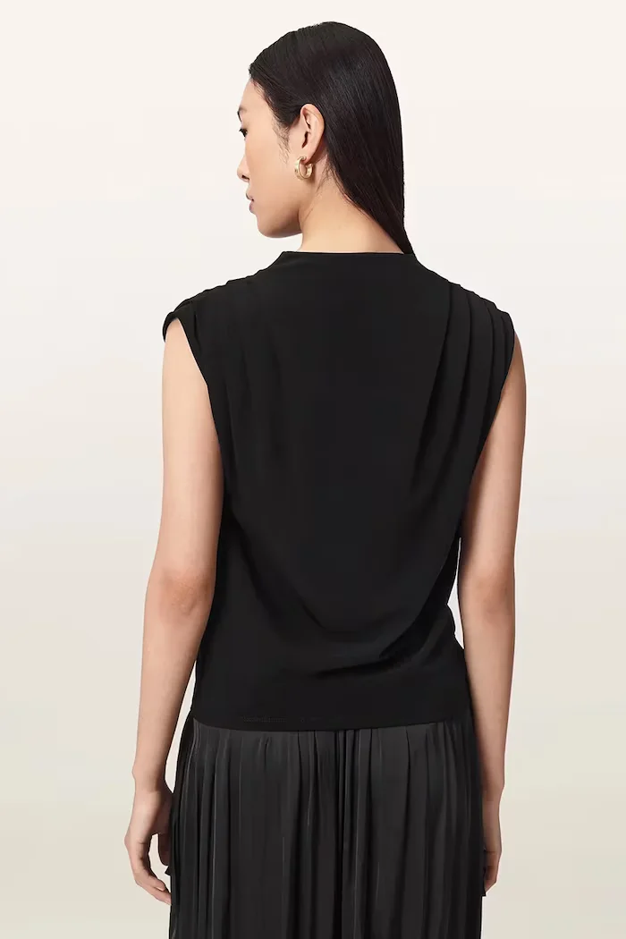 AllSaints тениска дамска EMERSON TOP черна W214JF