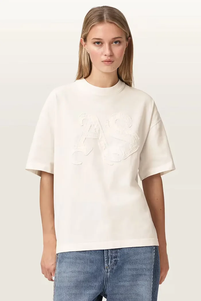 AllSaints тениска дамска от памук INSIGNIA бяла W125JE