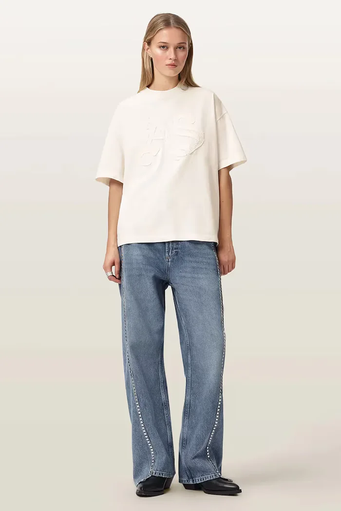 AllSaints тениска дамска от памук INSIGNIA бяла W125JE
