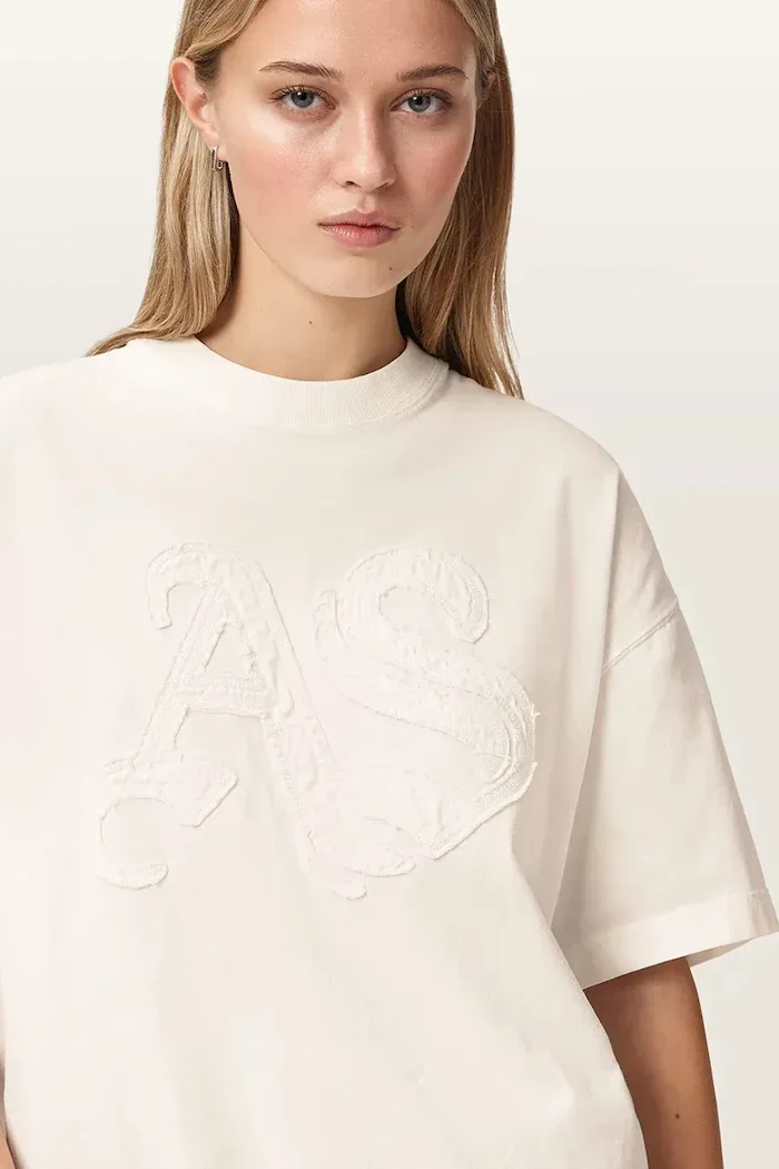 AllSaints тениска дамска от памук INSIGNIA бяла W125JE