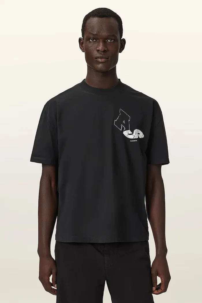 AllSaints тениска мъжка от памук черна M027PF
