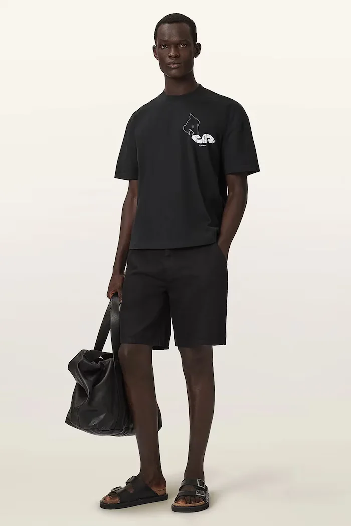 AllSaints тениска мъжка от памук черна M027PF