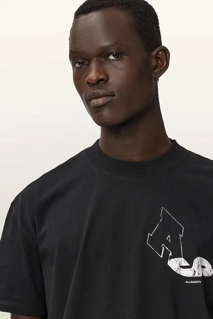 AllSaints тениска мъжка от памук черна M027PF