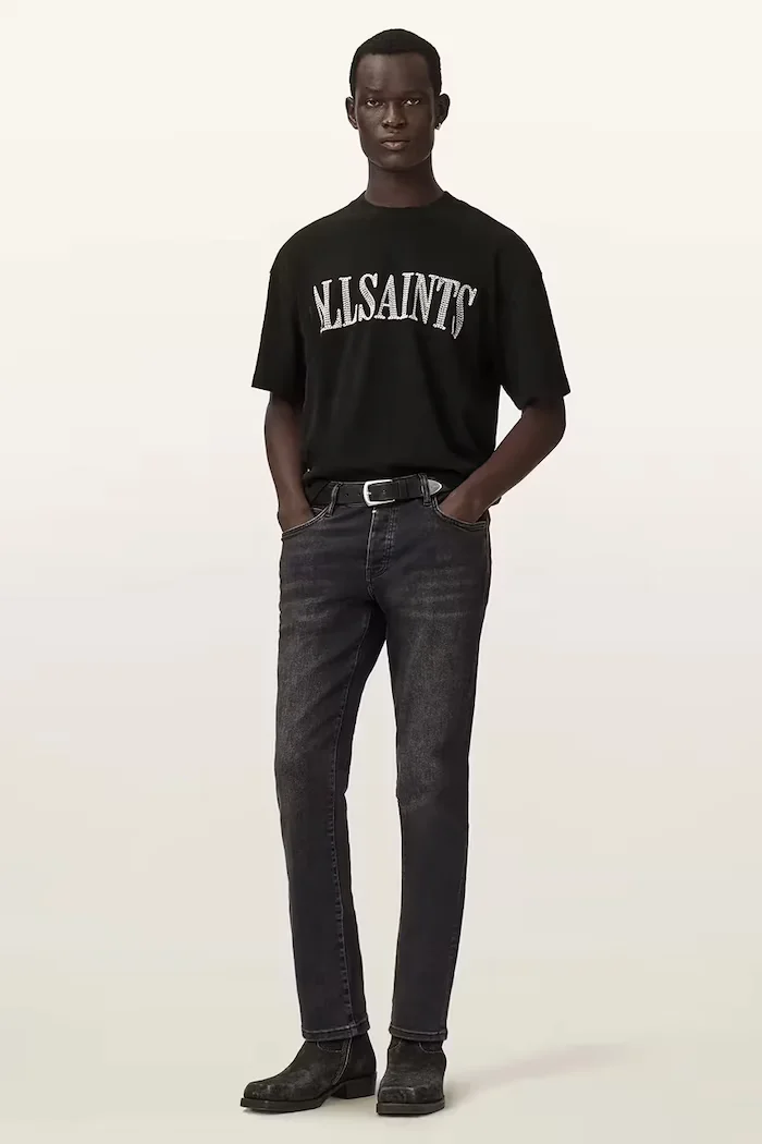 AllSaints тениска мъжка от памук DASH черна M093PE