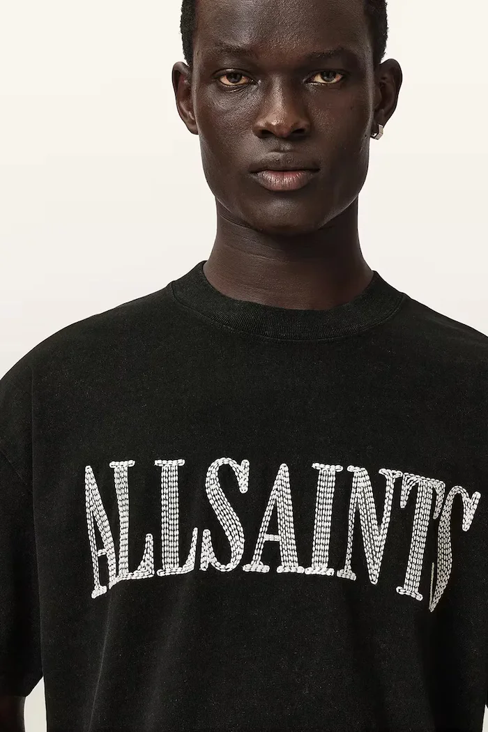 AllSaints тениска мъжка от памук DASH черна M093PE