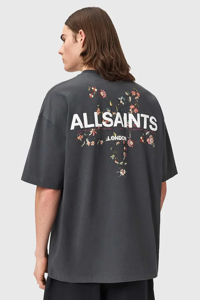 AllSaints тениска мъжка от памук PENTACLE черна M034PE