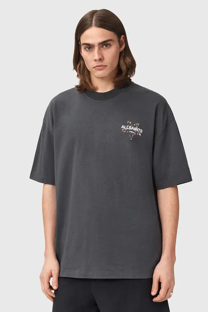 AllSaints тениска мъжка от памук PENTACLE черна M034PE