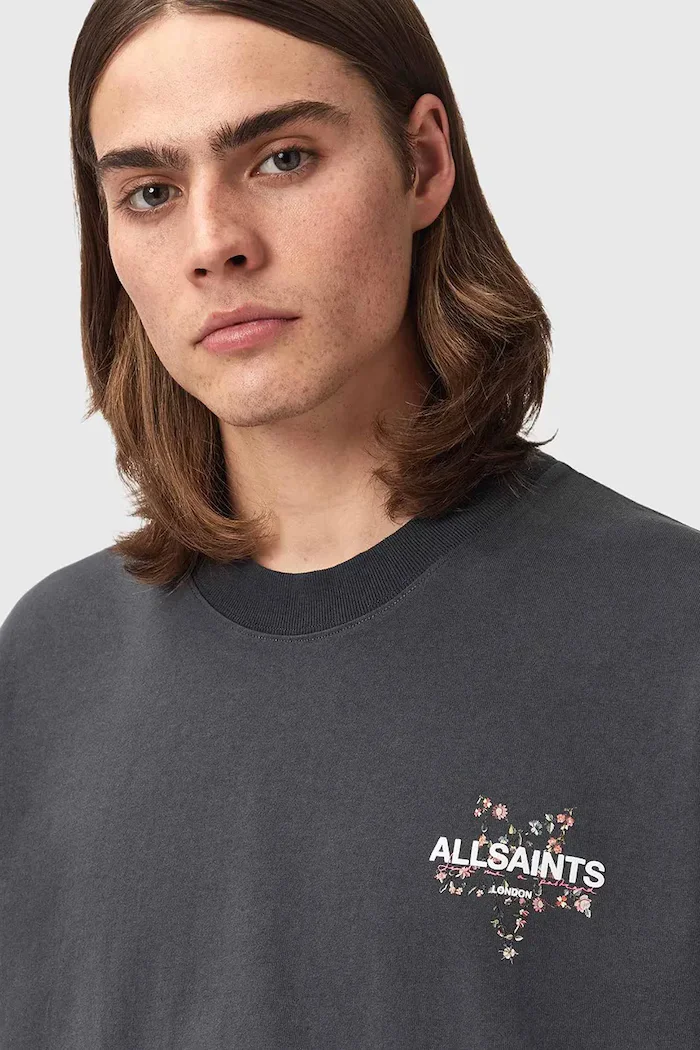 AllSaints тениска мъжка от памук PENTACLE черна M034PE