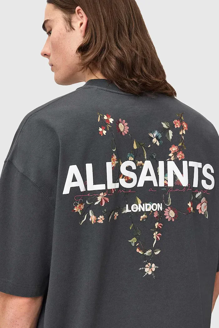AllSaints тениска мъжка от памук PENTACLE черна M034PE