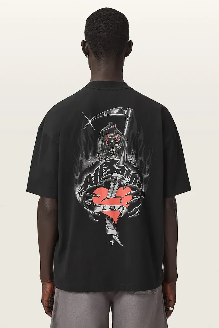 AllSaints тениска мъжка от памук SCIMITAR черна M013PF